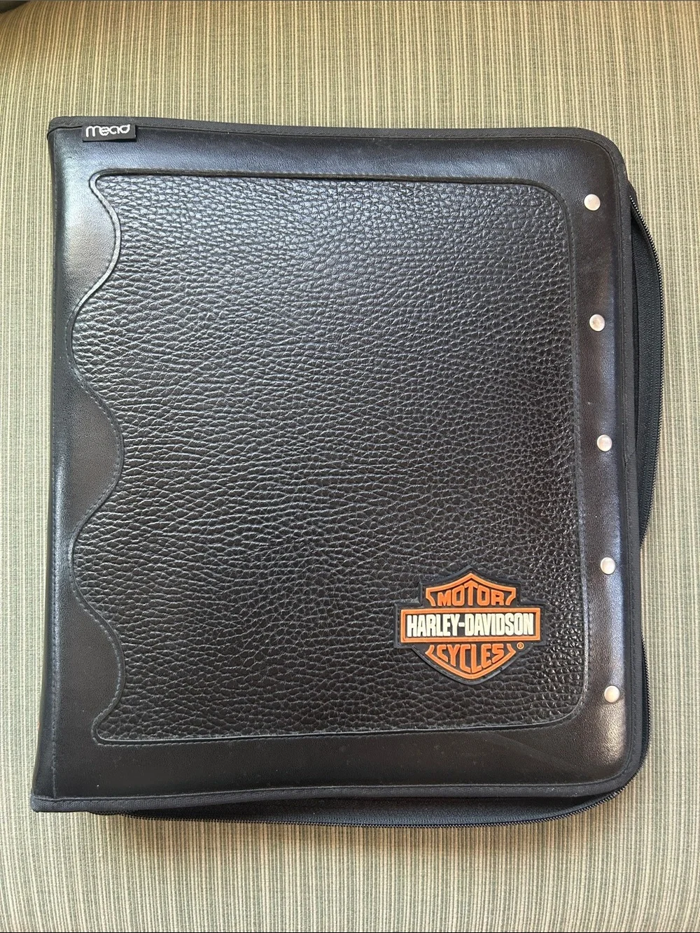 Harley-Davidson Black Binder with Orange Shield Logo